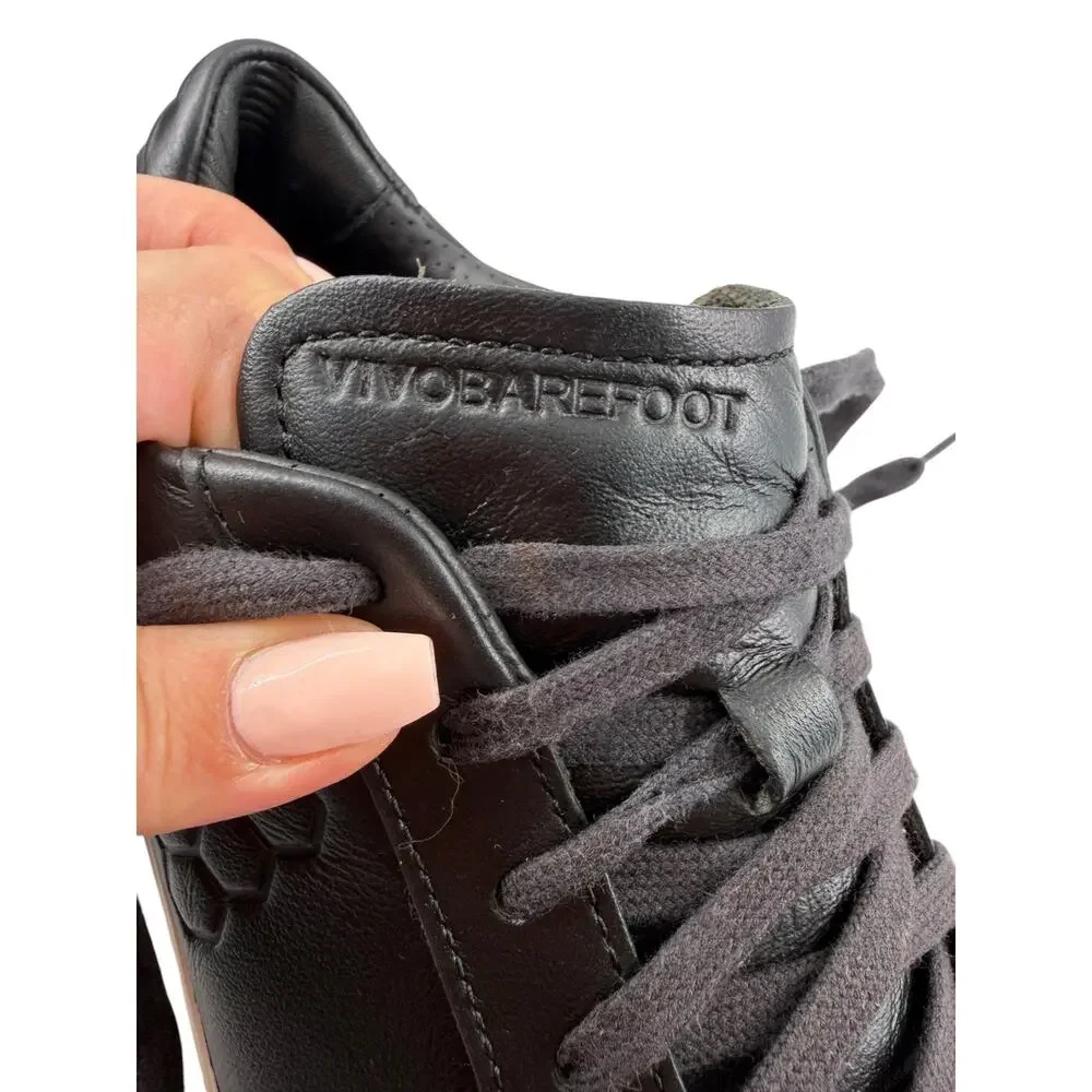 Vivobarefoot Geo Court II Men Black Leather Barefoot Sneakers EU 37 US 4.5 Minim